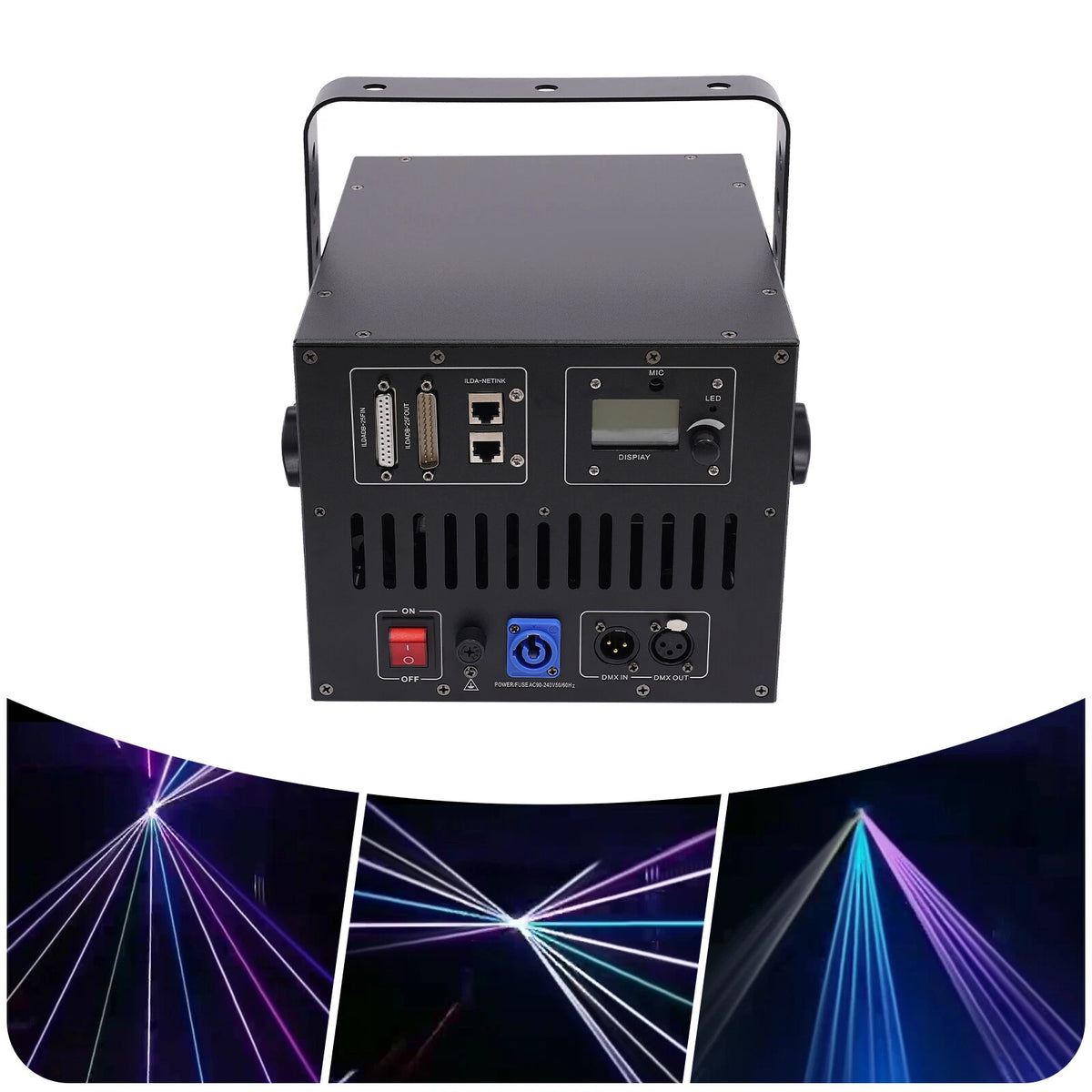 10W RGB DMX ILDA Laser Light Projector for DJ Stage Lighting