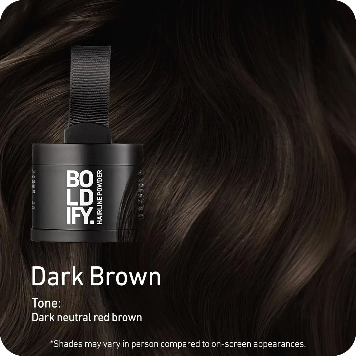 BOLDIFY Hairline Powder for All Makes and Models (Water-Resistant, Dark Brown)