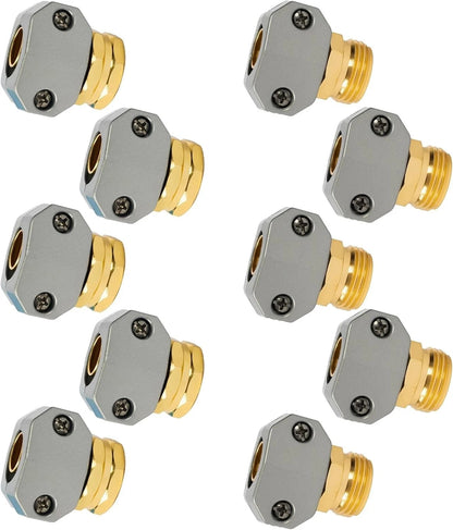 Set of 5 Garden Hose Mender Kit with Zinc Clamps for Easy Repairs