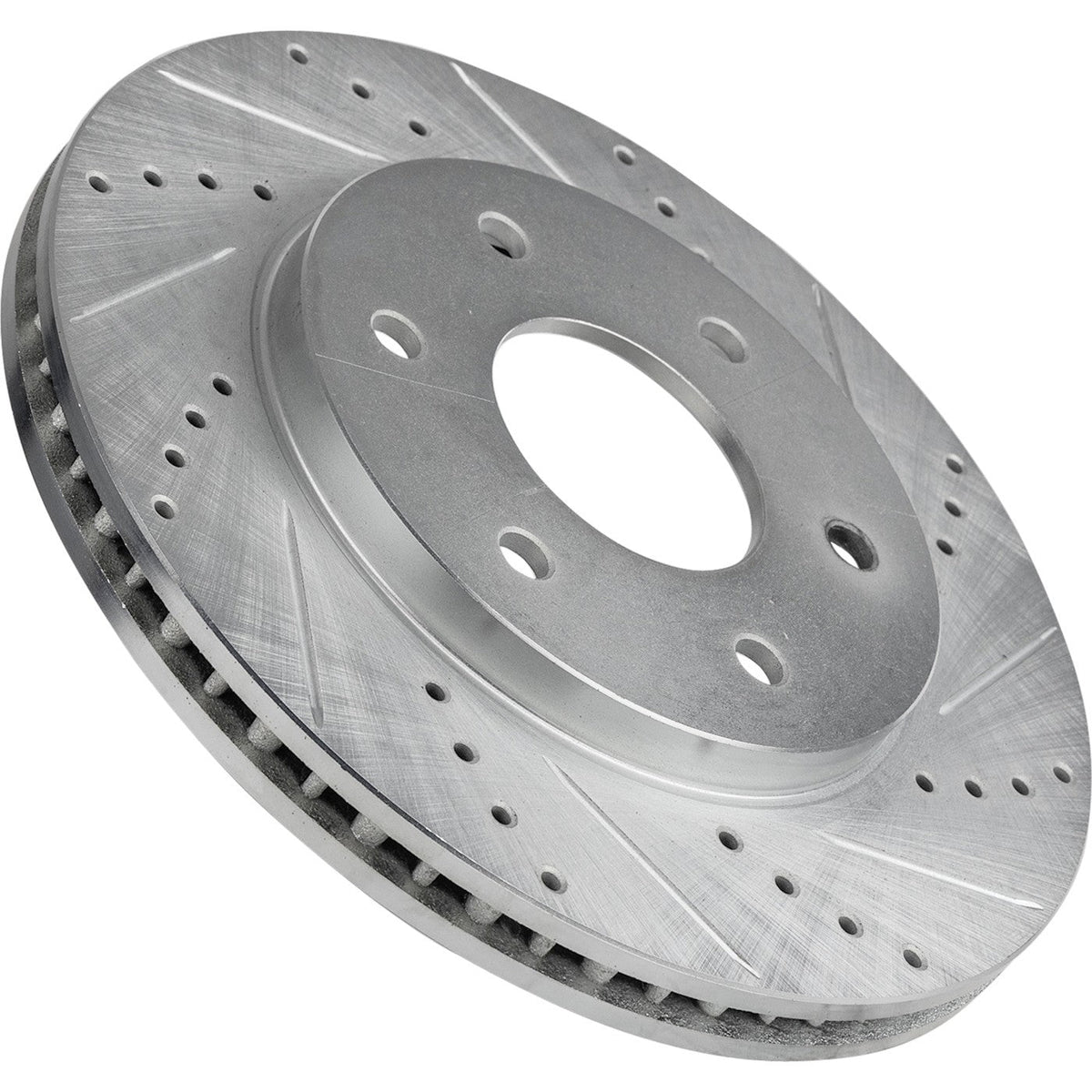 Disc Brake Rotor and Pad Kit for Nissan Titan (2004–2005) Front Cross-Drilled