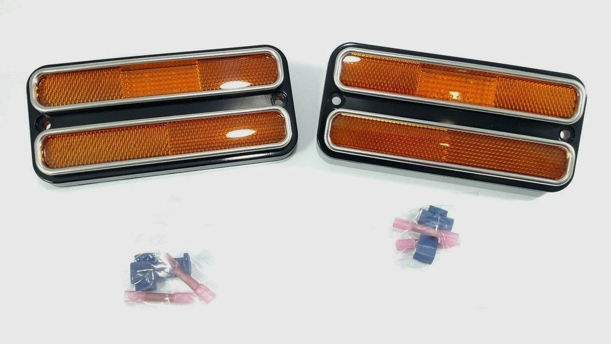 Amber LED Side Marker Lights Pair with Turn Signal for Chevy C10 (1968–1972)