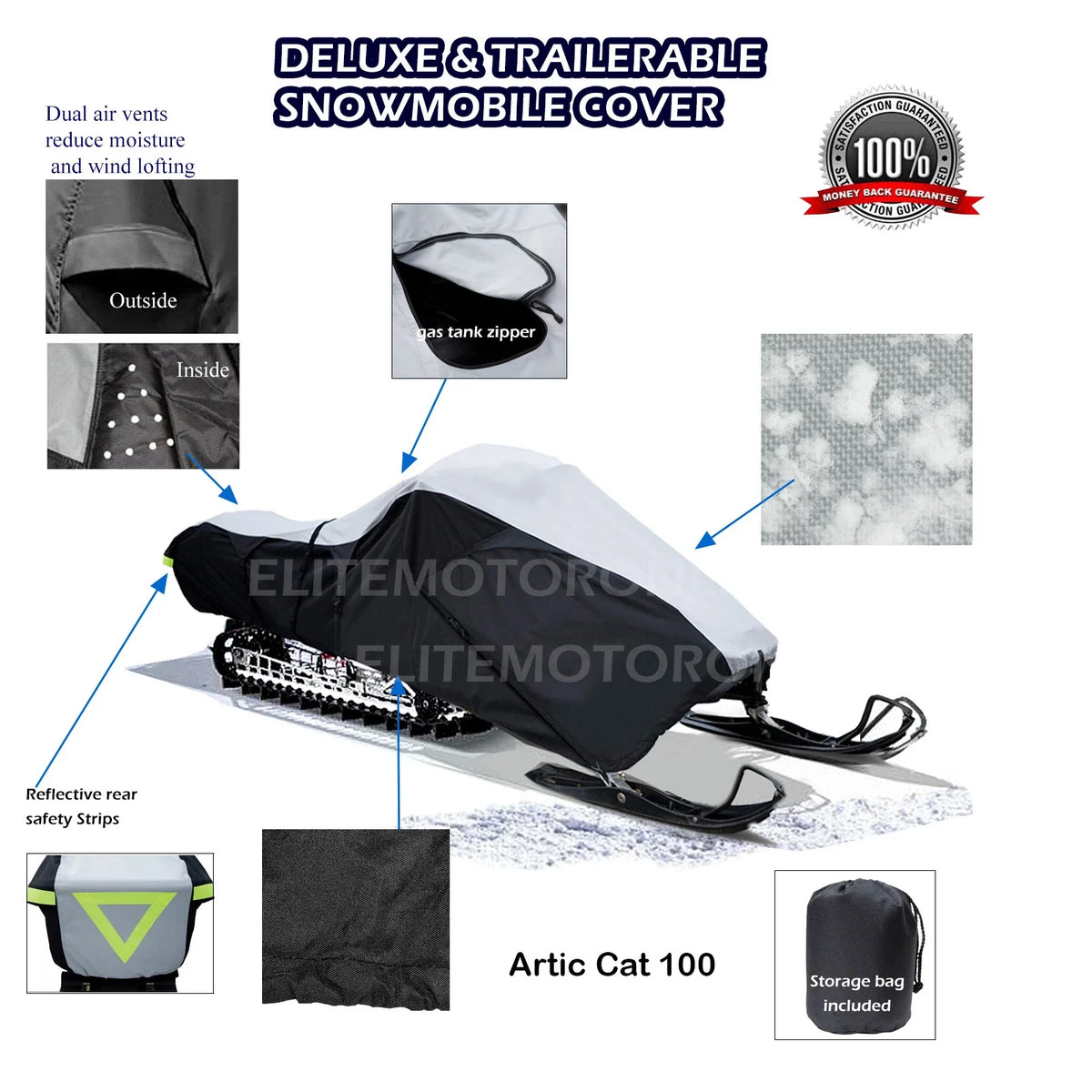 Ski Doo Mini Z Snowmobile Trailerable Storage Cover (Youth, Heavy Duty)