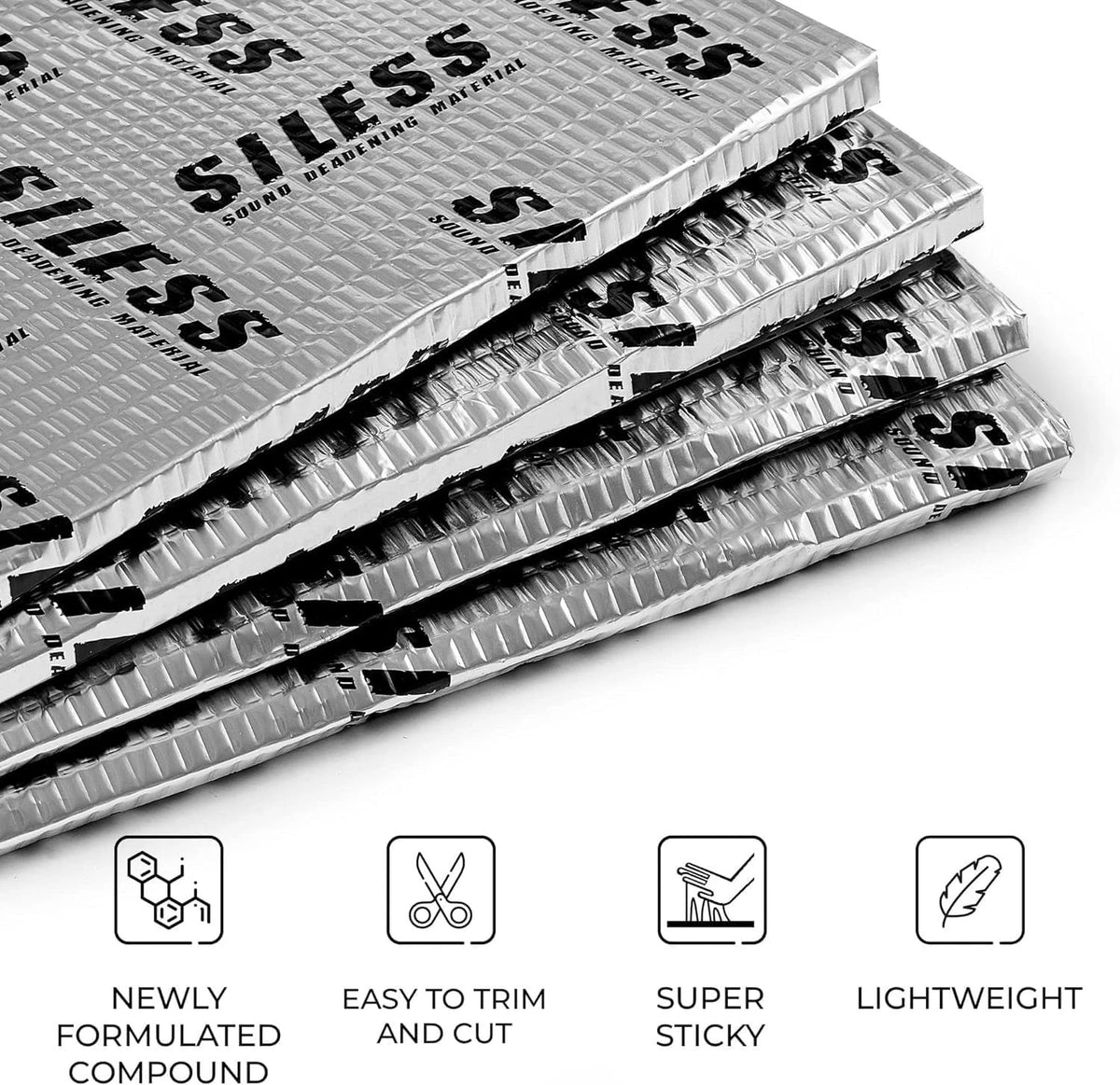 2X Siless 80 Mil Car Sound Deadening Mat for Automotive