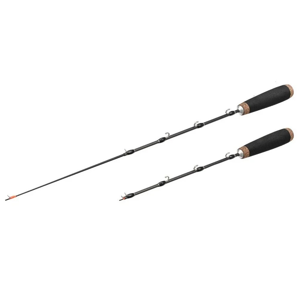 2X Telescopic Ice Fishing Rods for Universal Use (50cm, Carbon Fiber)