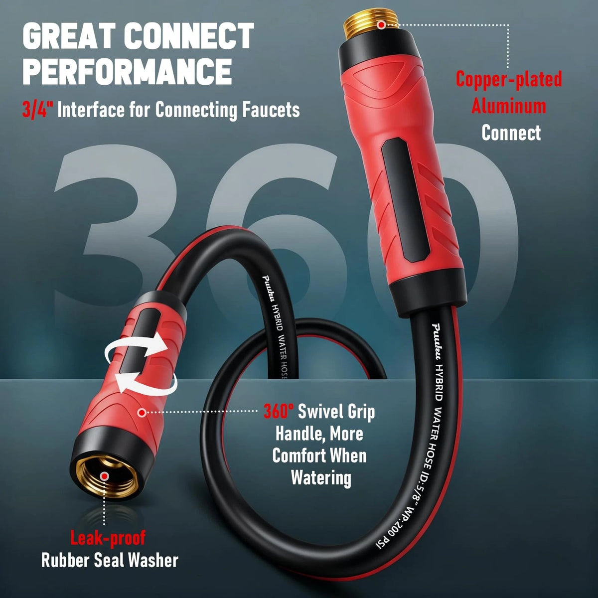 50ft Heavy Duty 5/8 Inch Leakproof Garden Hose