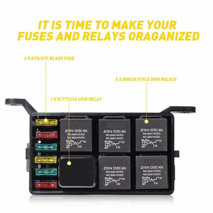 12-Slot Relay Holder Box for Universal Automotive (Fits )