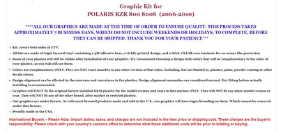 Graphics Kit Decals Stickers for Polaris RZR 800 S (2006–2010)