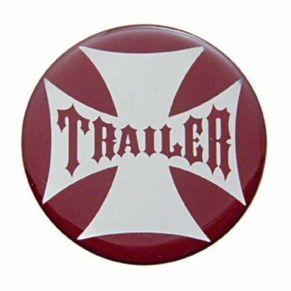 Chrome Air Brake Knob for Trailer with Red Maltese Cross Sticker (23664)