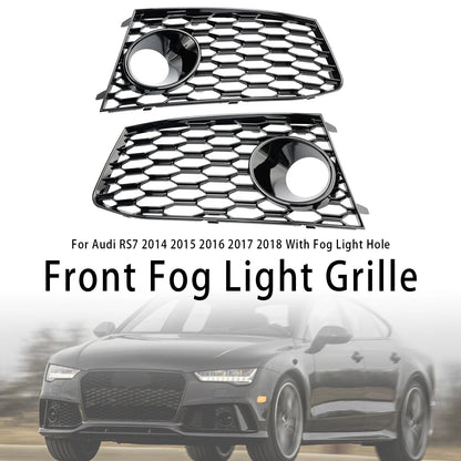 Pair Fog Light Lamp Frame Grille Covers for Audi RS7 (2014–2018) Grille-643-A