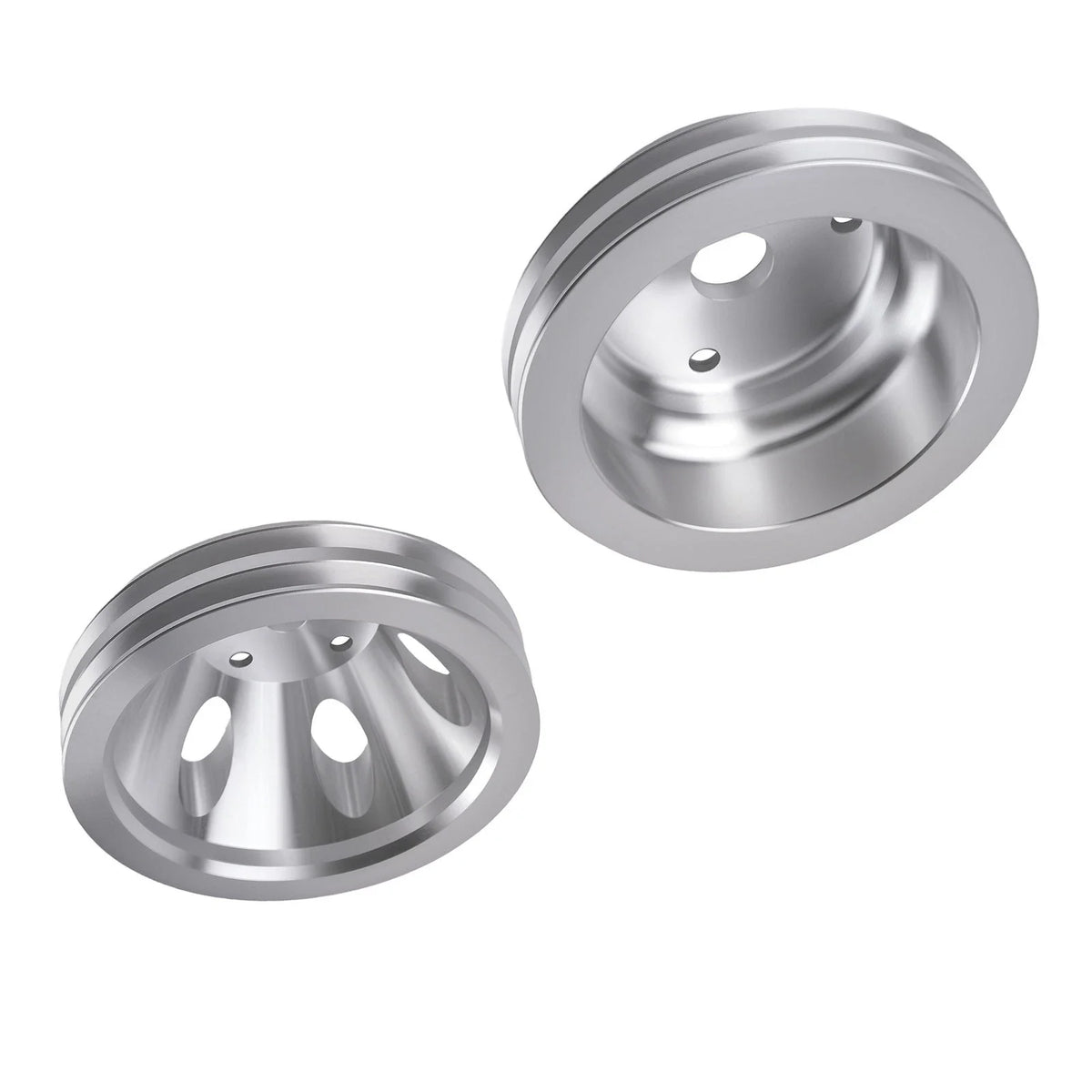 Double Groove V-Belt Pulley Kit for Chevy Small Block 265-400 V8 (1965–1986)