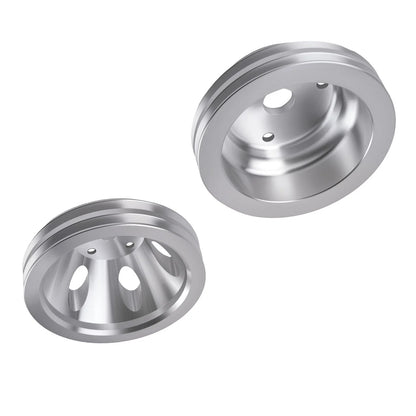 Double Groove V-Belt Pulley Kit for Chevy Small Block 265-400 V8 (1965–1986)