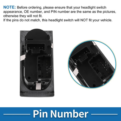Headlight Switch for Ford F-250 Super Duty (2005–2007) No.5C3Z11654BAA Black