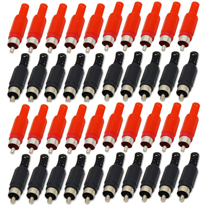 40PCS RCA Male Audio Video Adapter Connector for Universal Use
