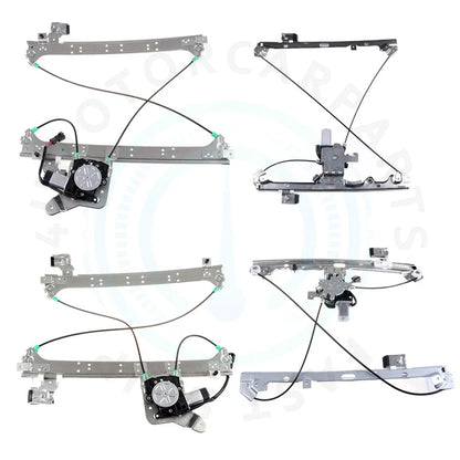 Set of 4 Power Window Regulators for Chevy Avalanche 1500 (2002–2006) w/ Motor