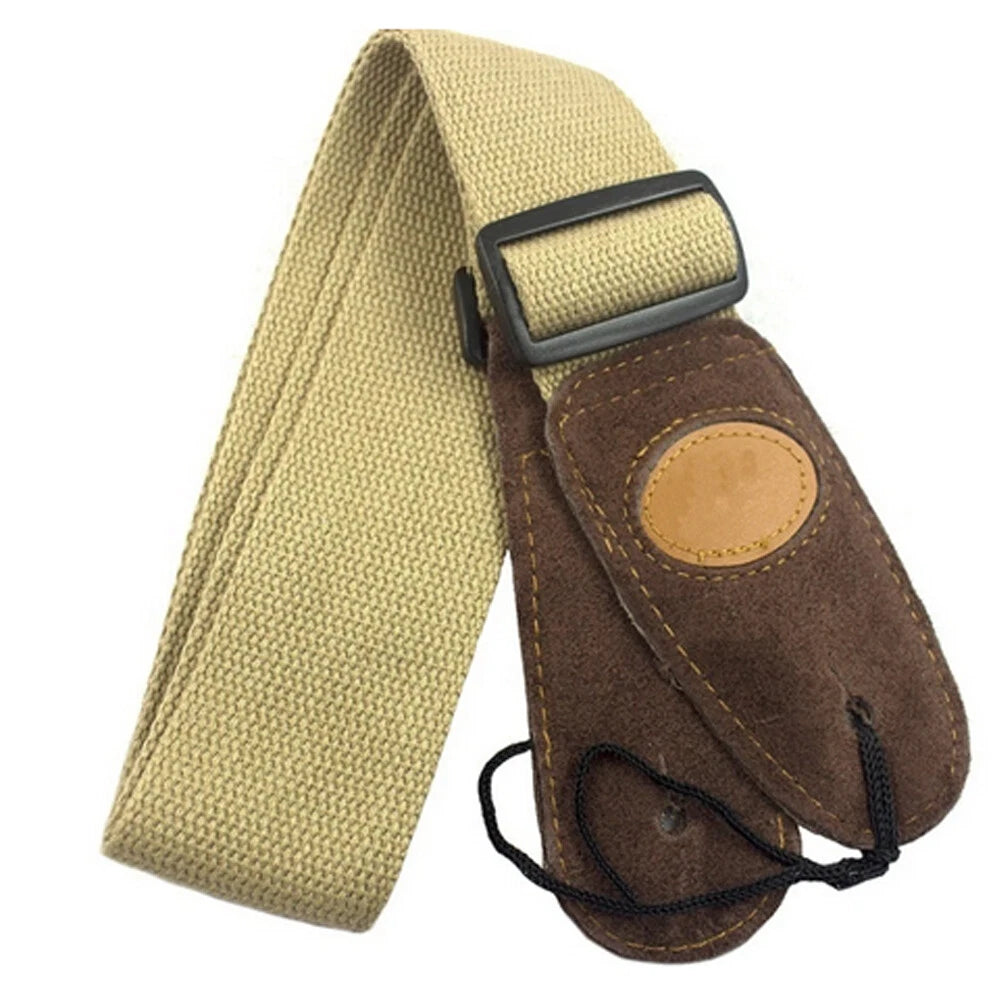 Adjustable Leather Ends Guitar Strap for Electric Acoustic Guitar Bass