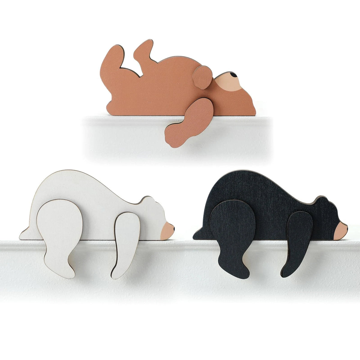 3 Pcs Forest Woodland Nursery Decor for Wooden Brown, Black, White