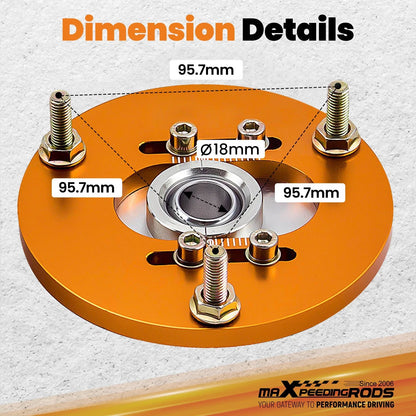 2X Coilover Camber Plate Top Hat for BMW E36 3 Series (1991–1999)