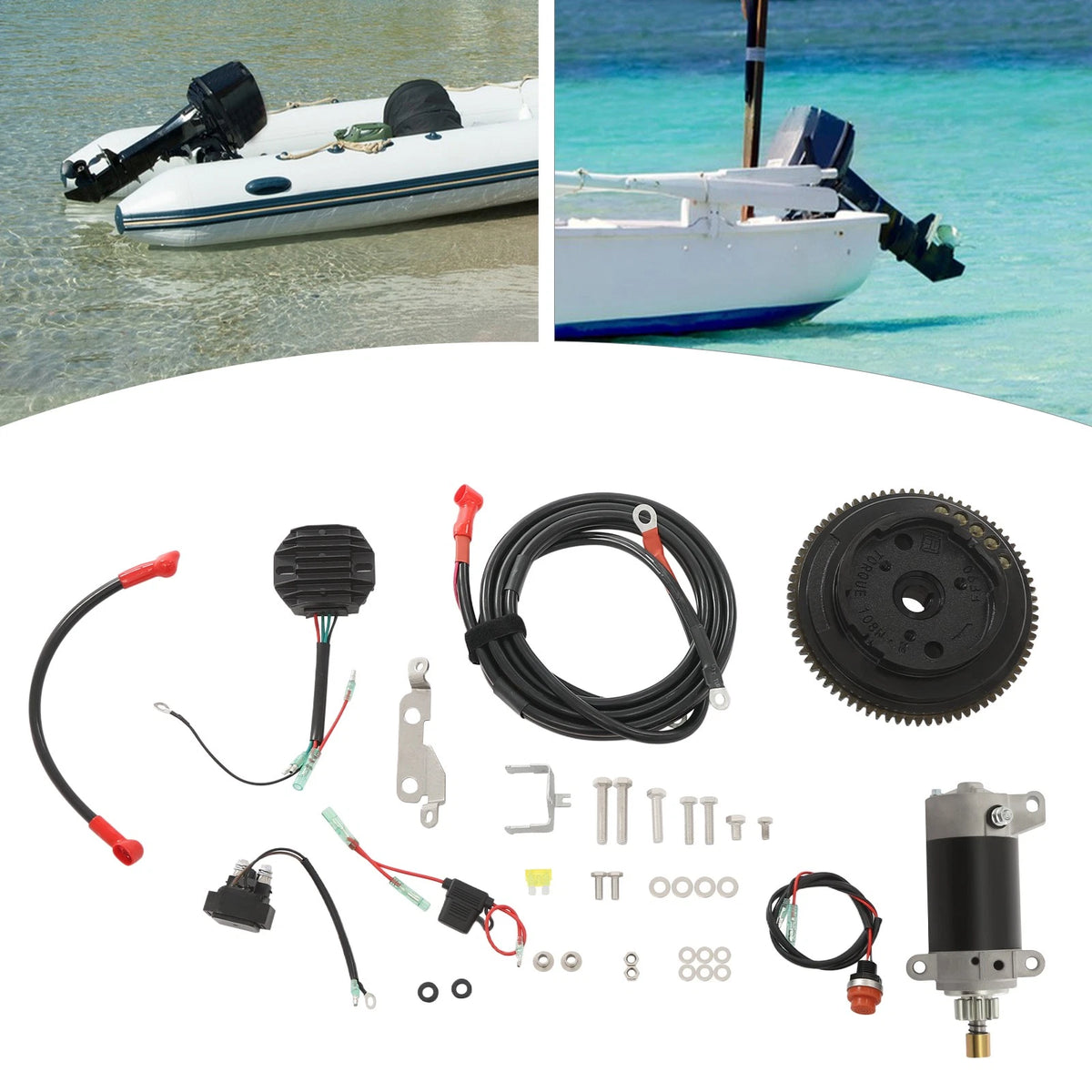 Electric Starter Conversion Kit for Yamaha 4-Stroke 20HP Outboard