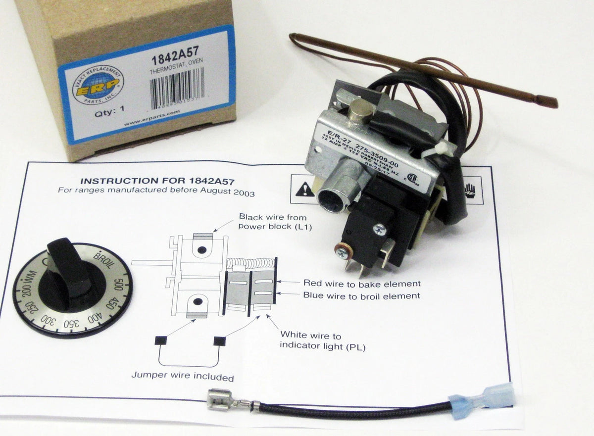 Electric Oven Thermostat Control for Brown Range (1842A57, 1842A057, AP3798818, ER27)