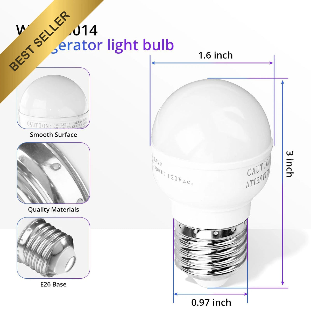 Refrigerator LED Light Bulb for Whirlpool Maytag Replacement