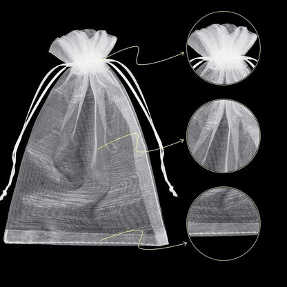 100 Premium Sheer Organza Bags for Wedding (Pack of 1)