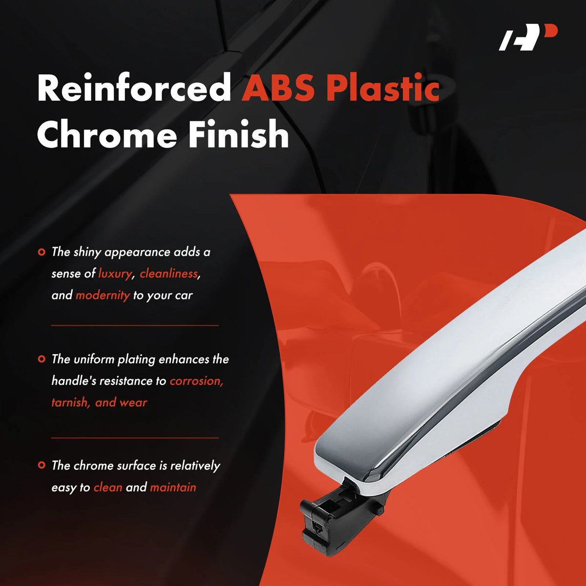 Rear Left Chrome Exterior Door Handle for Kia Soul (2014–2022) 83651-B2020, 83652-B2020