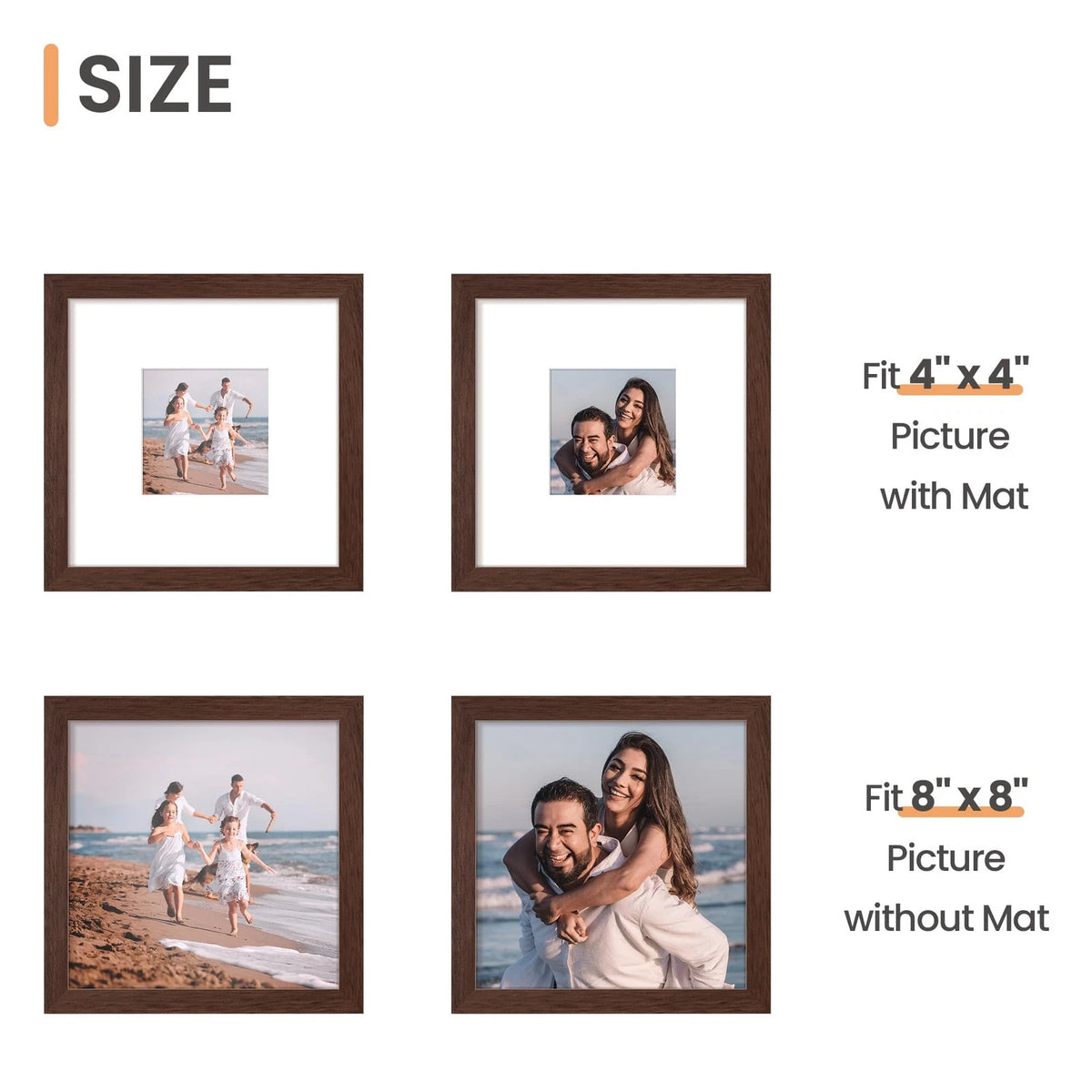 8x8 Picture Frame for Displaying 4x4 Photos (No Known Part Numbers)