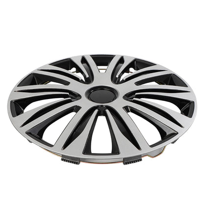 Set of 4 Wheel Covers for R17 Tire & Rim (Black & Silver)