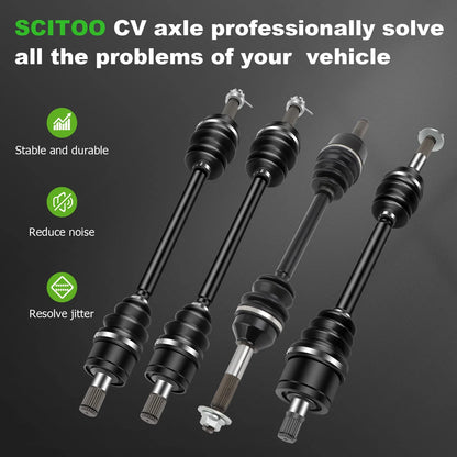 Set of 4 Half Shaft CV Axles for Kawasaki Teryx 750 4x4 (2008–2011)