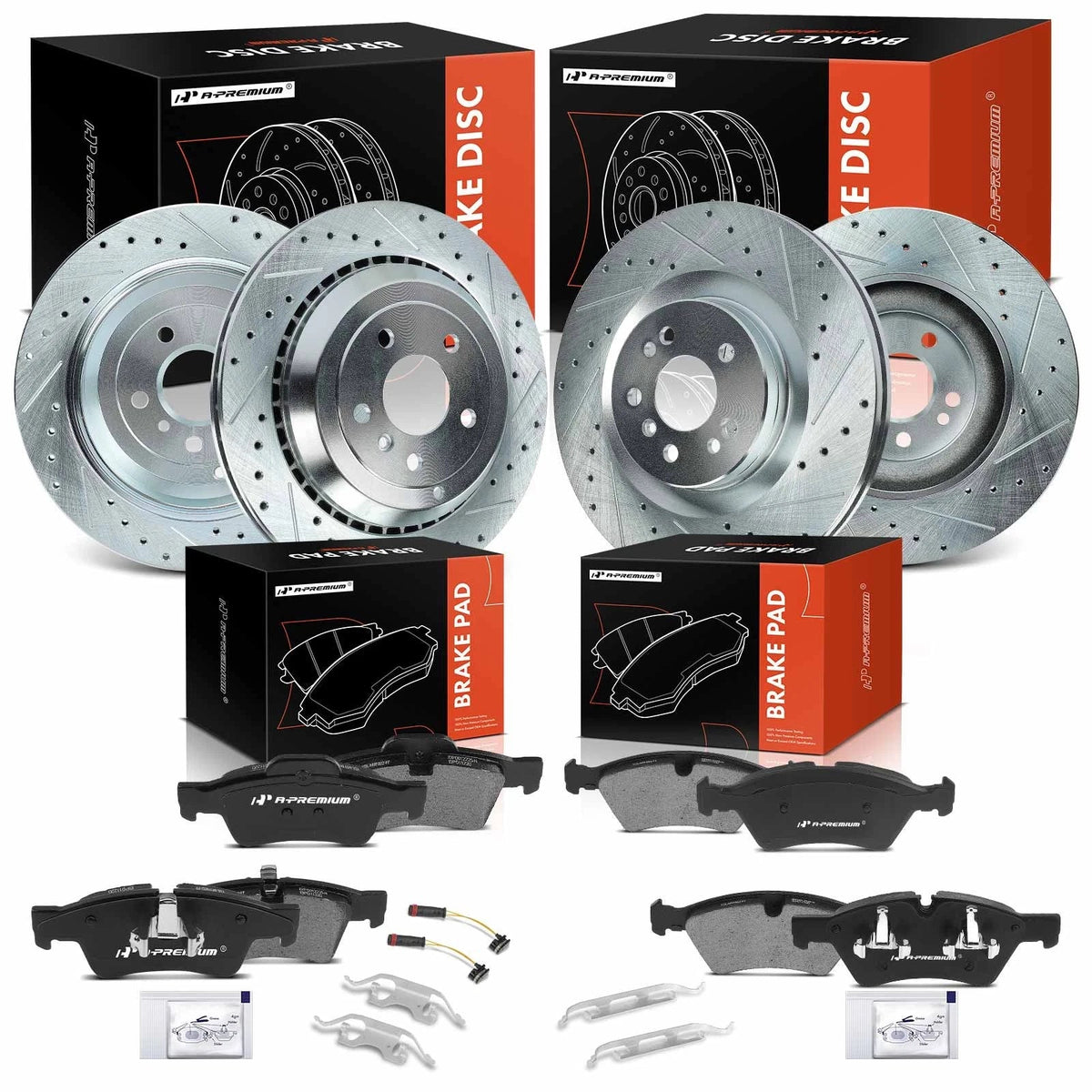 Drilled Brake Rotors & Ceramic Pads for Mercedes-Benz W164 (2006–2011)
