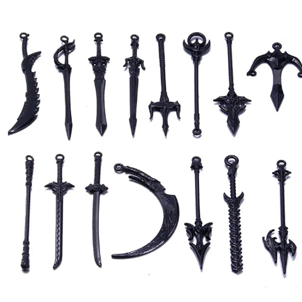 10-60 Pcs Antique Metal Knife Pendants for Jewelry DIY Craft