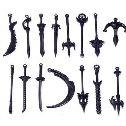 10-60 Pcs Antique Metal Knife Pendants for Jewelry DIY Craft