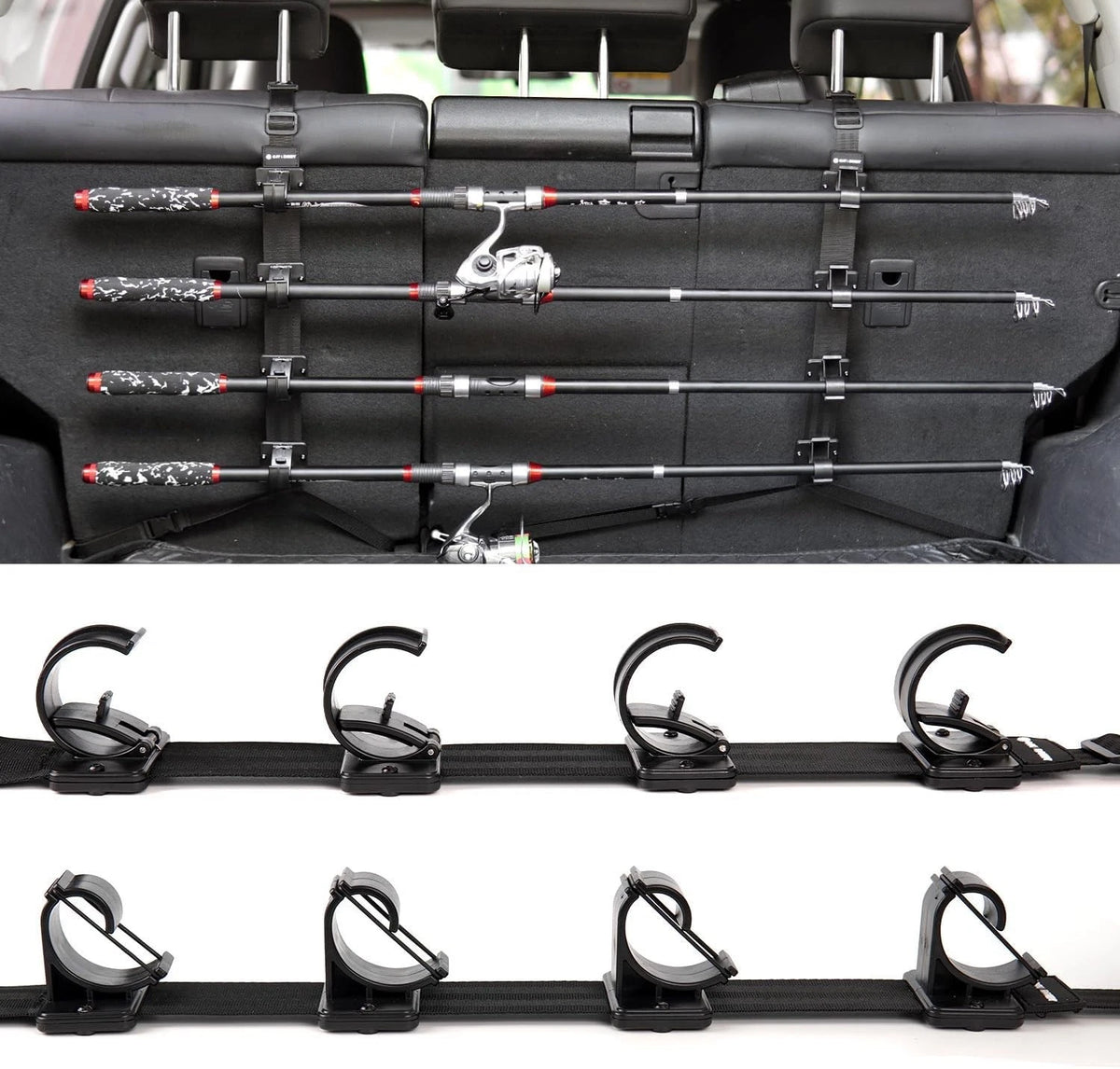 4-Rod Holder for Cars - Secure Grip Fishing Gear Organizer