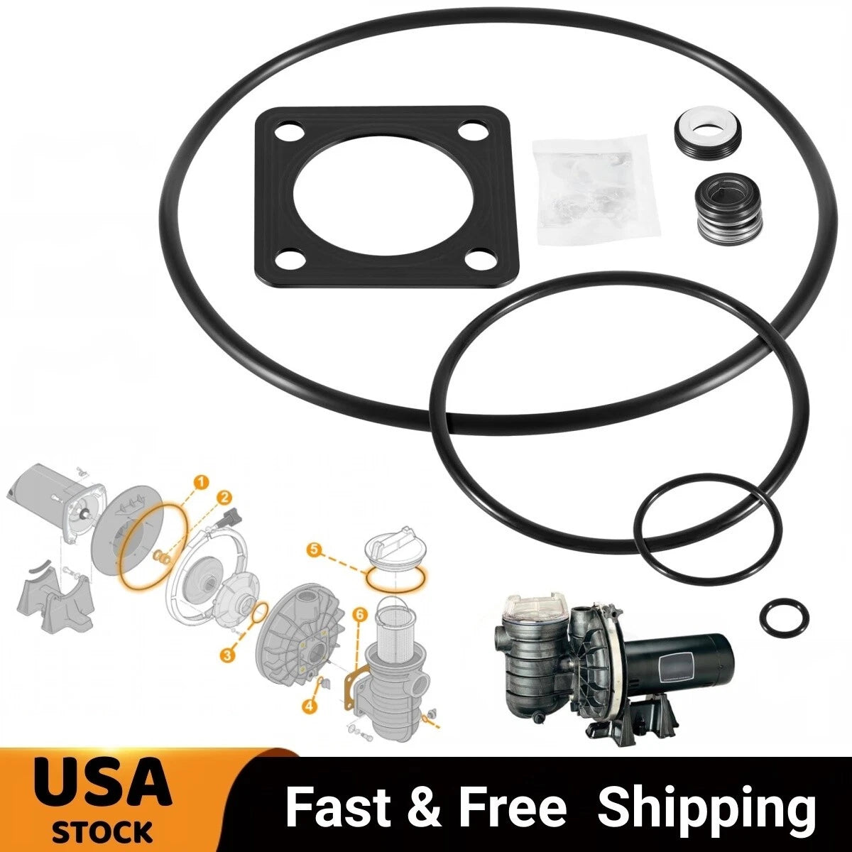 6PCS O-Ring Kit for Sta-Rite P2RA & P2R Pool Pump (PRE 1998)