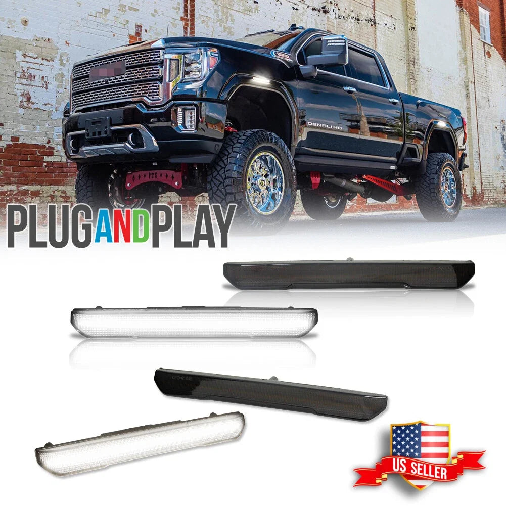 Set of 4 Smoked LED Side Marker Lights for GMC Sierra 2500 3500 (2020–2024)