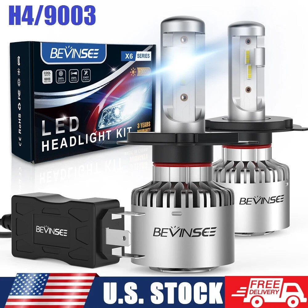 2X 9003 H4 LED Headlights Bulbs for Honda Civic (1992–2003) Hi/Low Beam 6500K
