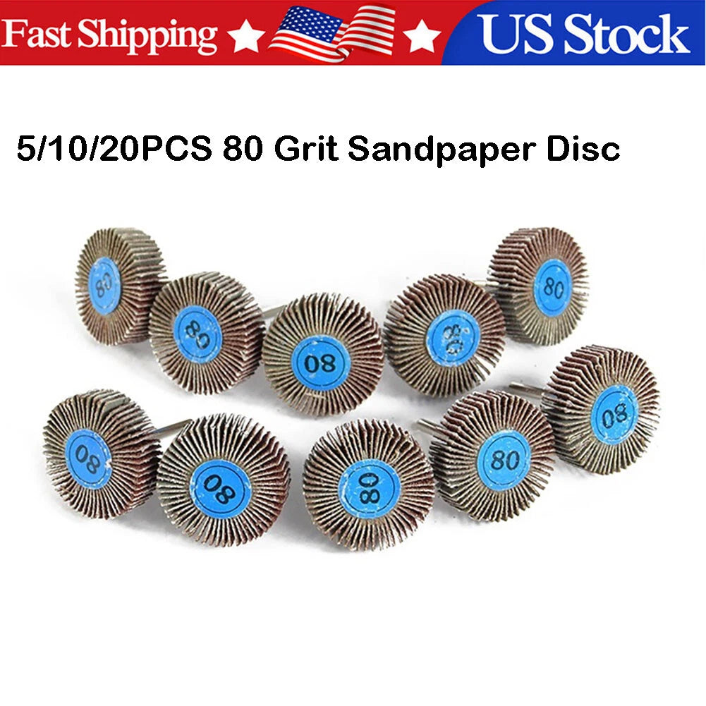 Flap Wheel Set for Dremel Rotary Tool (1/8" Shank)