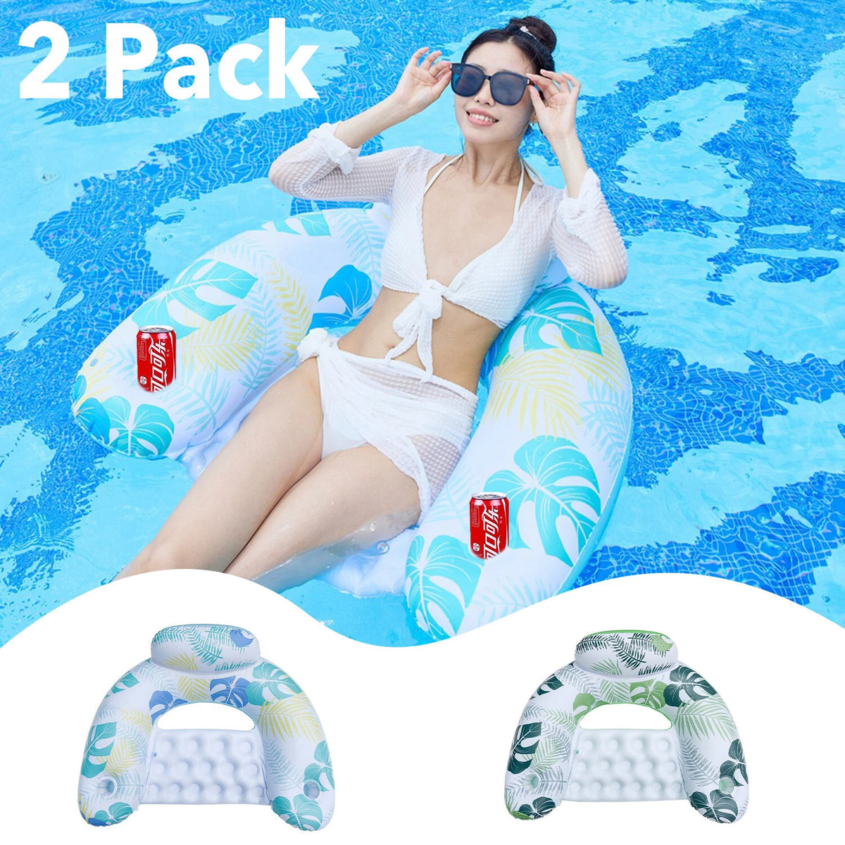 2X Inflatable Pool Float Chair for Universal Use