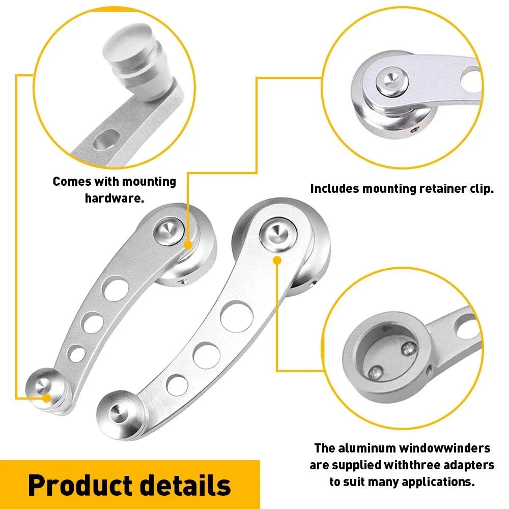 Chrome Billet Aluminum Crank Handle for Hot Rod Chevy Ford Chrysler (No Year)