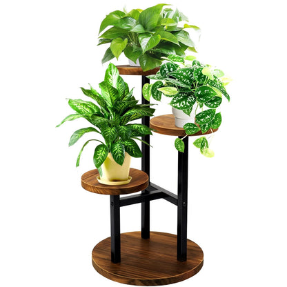 3 Tier Metal Wood Plant Stand for Indoor Plants
