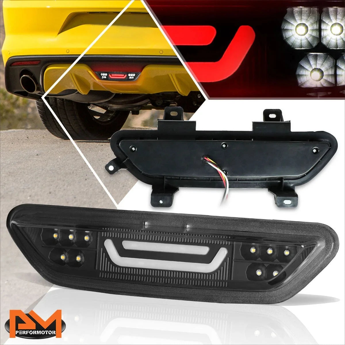 3D LED Bar 3rd Tail Brake Light for Ford Mustang (2015–2018)