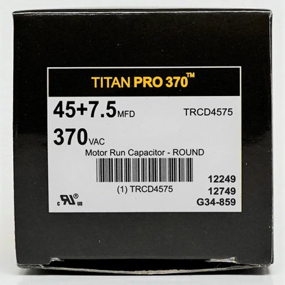 HVAC Round Dual Motor Run Capacitor for TitanPro TRCD4075 (40/7.5 MFD, 370V)
