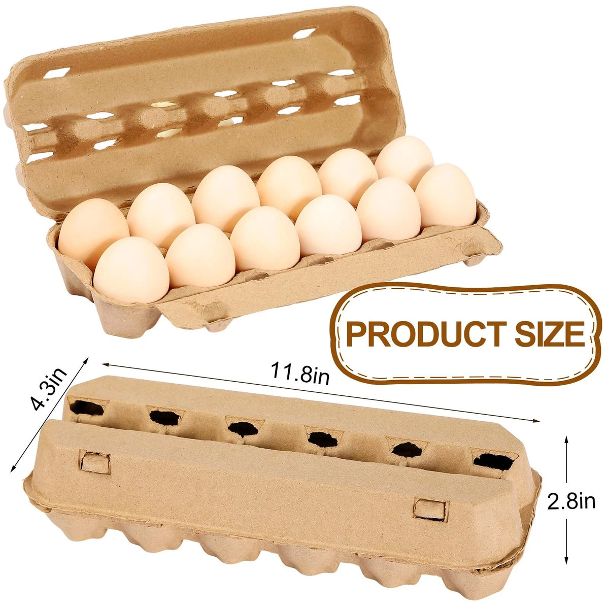 25-Pack Empty Egg Cartons for Various Uses (Natural Paper Pulp)