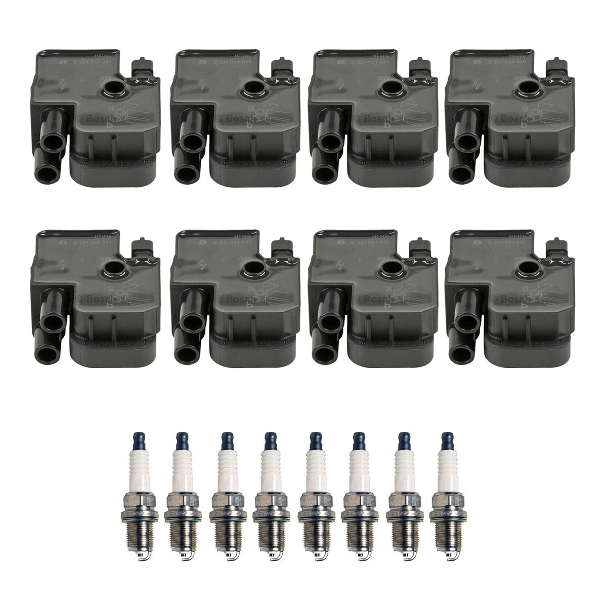 Set of 8 Ignition Coils & U-Groove Spark Plugs for Infiniti Q45 (1990–2006)
