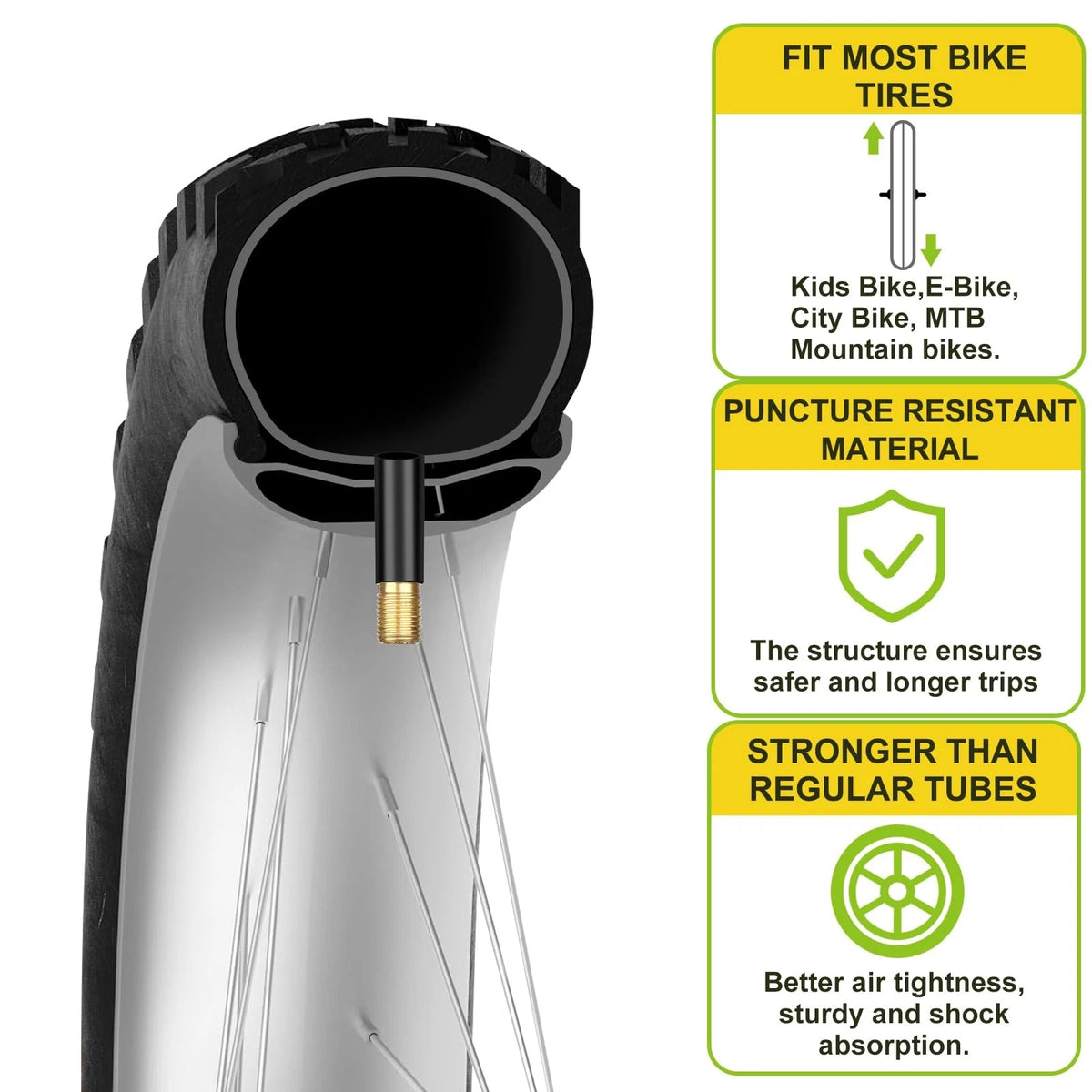 4 Pack 27.5 Inch Bike Inner Tubes for Mountain Bikes