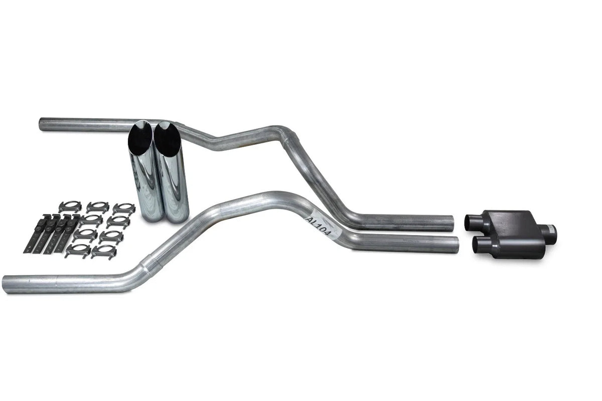 Dual Exhaust Kit 2.5" for Chevy GMC 1500 Truck (1988–1995) 1 Chamber Muffler