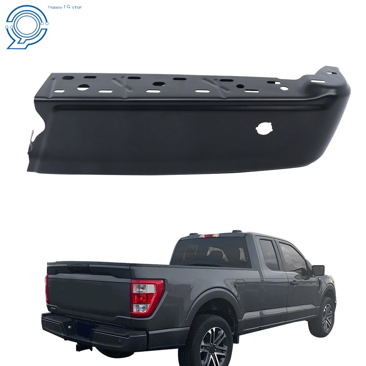 Passenger Side Steel Rear Bumper End Cap for Ford F150 (2021–2023)