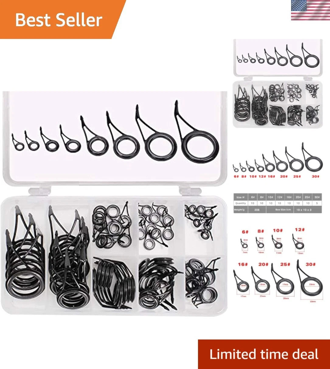 Fishing Rod Repair Kit – 75 Durable Pieces with Light Ceramic Guides