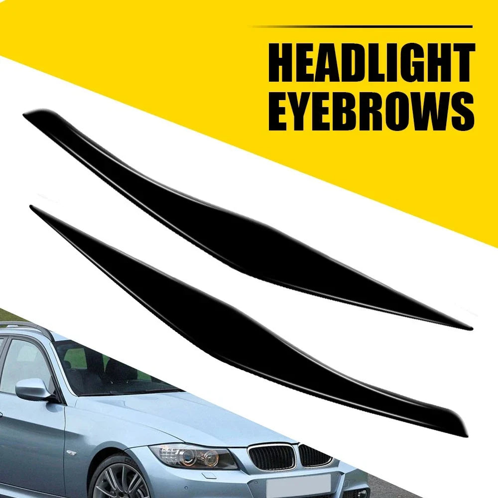 Headlight Eyelid Eyebrow Cover for BMW E90 E91 328i 335i (2009–2012) Gloss Black