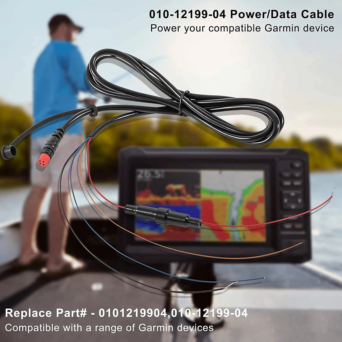 Power/Data Cable 4-Pins for Garmin Striker Echo Striker Plus (2017–2023)